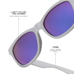 STORM - MATTE WHITE + PURPLE MIRROR + POLARIZED SUNGLASSES