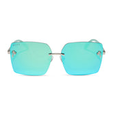 JENA SIMS - ROOKIE + BRONCO BLUE + TEAL MIRROR SUNGLASSES