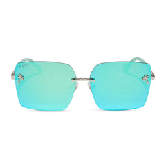 JENA SIMS - ROOKIE + BRONCO BLUE + TEAL MIRROR SUNGLASSES