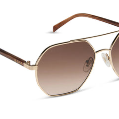 JOJO FLETCHER - JOELLE + GOLD + HORN TORTOISE + BROWN GRADIENT SUNGLASSES