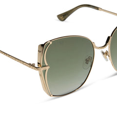 TIANA - GOLD + GREEN GRADIENT W LIGHT GOLD FLASH + POLARIZED SUNGLASSES