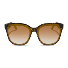 GIA - GLITTER TORTOISE + BROWN GRADIENT + GOLD FLASH SUNGLASSES