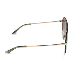 IMANI - GOLD + COOL MATCHA MIRROR SUNGLASSES