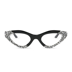 EMILY CAT EYE - MIDNIGHT POLKA DOT + GLASSES