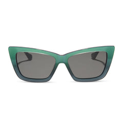 ELPHABA EMERALD - ENCHANTING EMERALD TO BLACK + SHADOWY GREY SUNGLASSES