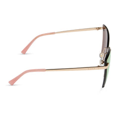 BECKY V - GOLD + PEACH MIRROR SUNGLASSES