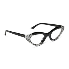 EMILY CAT EYE - MIDNIGHT POLKA DOT + GLASSES