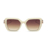 DASHA - COURTSIDE IVORY + GOLD + BROWN GRADIENT SUNGLASSES