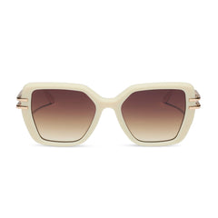 DASHA - COURTSIDE IVORY + GOLD + BROWN GRADIENT SUNGLASSES