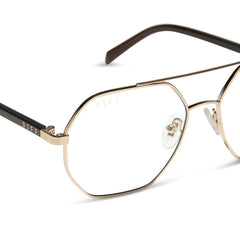 JOJO FLETCHER - JOELLE + GOLD + CHOCOLATE CRYSTAL + GLASSES