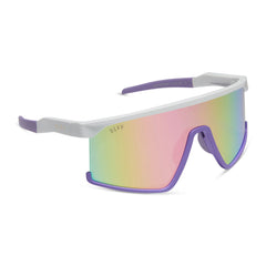 SPIKE - MATTE WHITE + LAVENDER + SHERBET RAINBOW MIRROR + POLARIZED SUNGLASSES