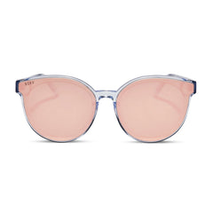 GEMMA - CLEAR CRYSTAL + PEACH MIRROR SUNGLASSES
