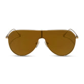 DASH SHIELD - COPPER METAL + BROWN GOLD FLASH SUNGLASSES