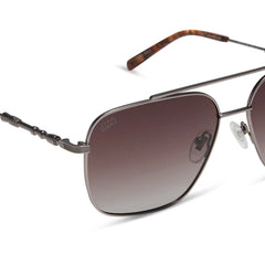 HAN SOLO™ 2.0 - BRUSHED DARK BLASTER GREY METAL + BROWN GRADIENT + POLARIZED SUNGLASSES