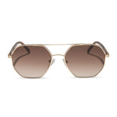 JOJO FLETCHER - JOELLE + GOLD + HORN TORTOISE + BROWN GRADIENT SUNGLASSES