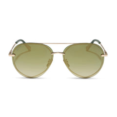 LENOX - GOLD + ALOE GREEN GRADIENT + LIGHT GOLD FLASH + POLARIZED SUNGLASSES