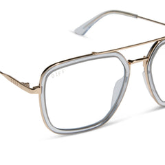 JORDAN - GOLD + CLEAR CRYSTAL TEMPLE TIPS + GLASSES