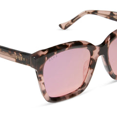 MEREDITH - HIMALAYAN TORTOISE + LIGHT PINK MIRROR SUNGLASSES