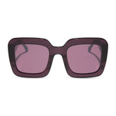 CHARISE - AUBERGINE + AUBERGINE W SILVER FLASH SUNGLASSES