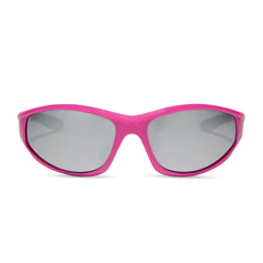 LIGHTNING - NEON PINK + SILVER MIRROR + POLARIZED SUNGLASSES