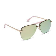 TAHOE - GOLD POWDER PINK + TAUPE MIRROR SUNGLASSES