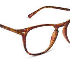 GRIFFIN - AMBER TORTOISE + BLUE LIGHT READERS
