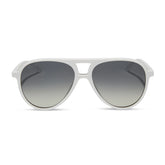 TOSCA II - WHITE CLOUD + GREY GRADIENT + SILVER FLASH SUNGLASSES