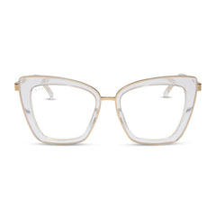BECKY IV - CLEAR CRYSTAL + GOLD + GLASSES