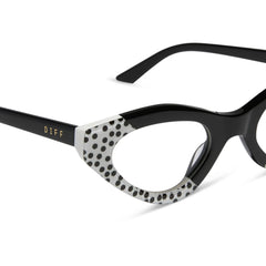 EMILY CAT EYE - MIDNIGHT POLKA DOT + GLASSES