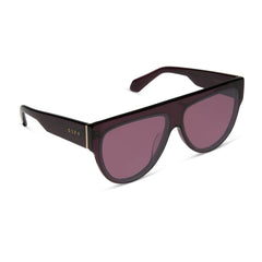 GEORGIE - AUBERGINE + AUBERGINE + SILVER FLASH SUNGLASSES