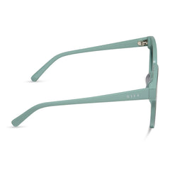 GEMMA - STEEL TEAL + GREY GRADIENT WITH SILVER FLASH SUNGLASSES