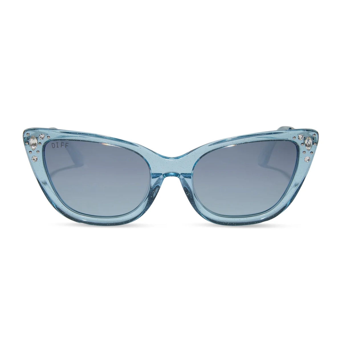 CINDERELLA - BLUE CRYSTAL GLITTER + BLUE DUST GRADIENT + POLARIZED SUNGLASSES