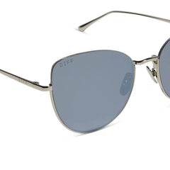 KINSLEY - SILVER + SILVER MIRROR + POLARIZED SUNGLASSES