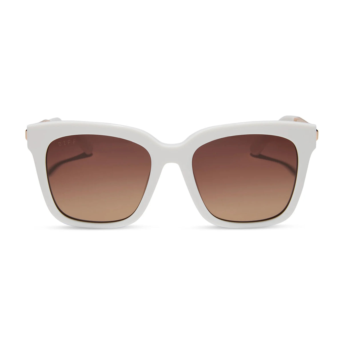 BELLA - WHITE CLOUD + BROWN GRADIENT SUNGLASSES
