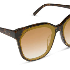GIA - GLITTER TORTOISE + BROWN GRADIENT + GOLD FLASH SUNGLASSES