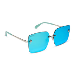 JENA SIMS - ROOKIE + BRONCO BLUE + TEAL MIRROR SUNGLASSES