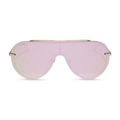 IMANI - GOLD + CHERRY BLOSSOM MIRROR SUNGLASSES