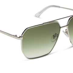 BERKELY - SILVER + COOL MATCHA GRADIENT SUNGLASSES