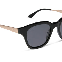 BRIDGET - BLACK + GREY + POLARIZED SUNGLASSES