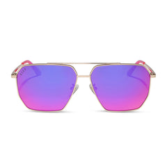 BERKELY - GOLD + PINK RUSH MIRROR SUNGLASSES
