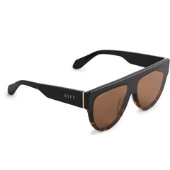 GEORGIE - BLACK WILD TORTOISE OMBRE + BROWN SUNGLASSES