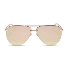 TAHOE - GOLD POWDER PINK + TAUPE MIRROR SUNGLASSES