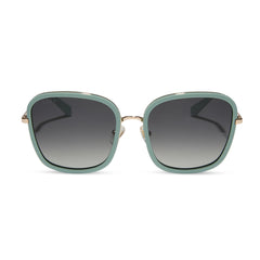 GENEVIVE - STEEL TEAL + GREY GRADIENT SUNGLASSES