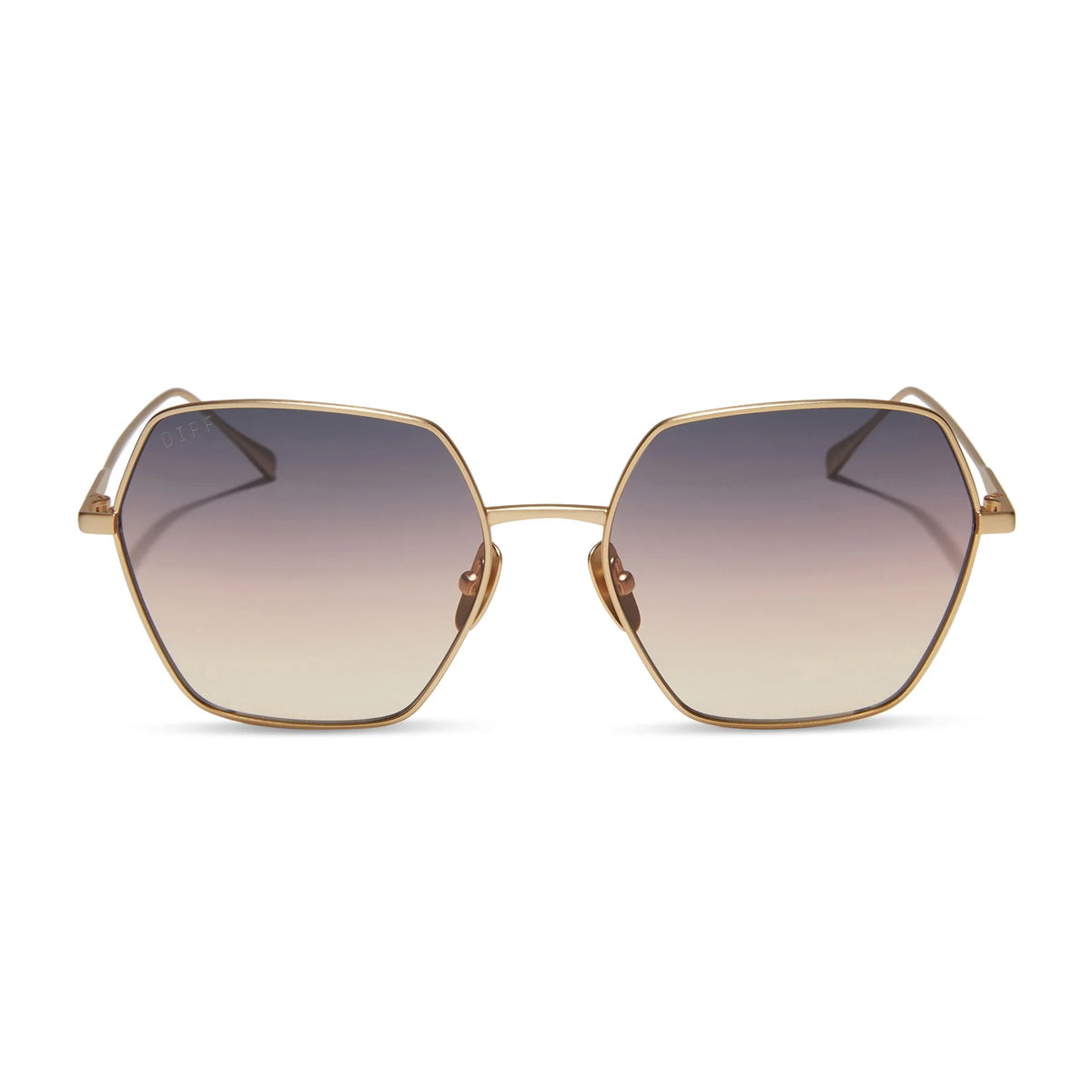 HARLOWE - BRUSHED GOLD + TWILIGHT GRADIENT SUNGLASSES