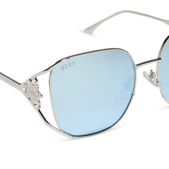 ELSA - COOL SILVER GLOSS METAL + ICE BLUE + POLARIZED SUNGLASSES