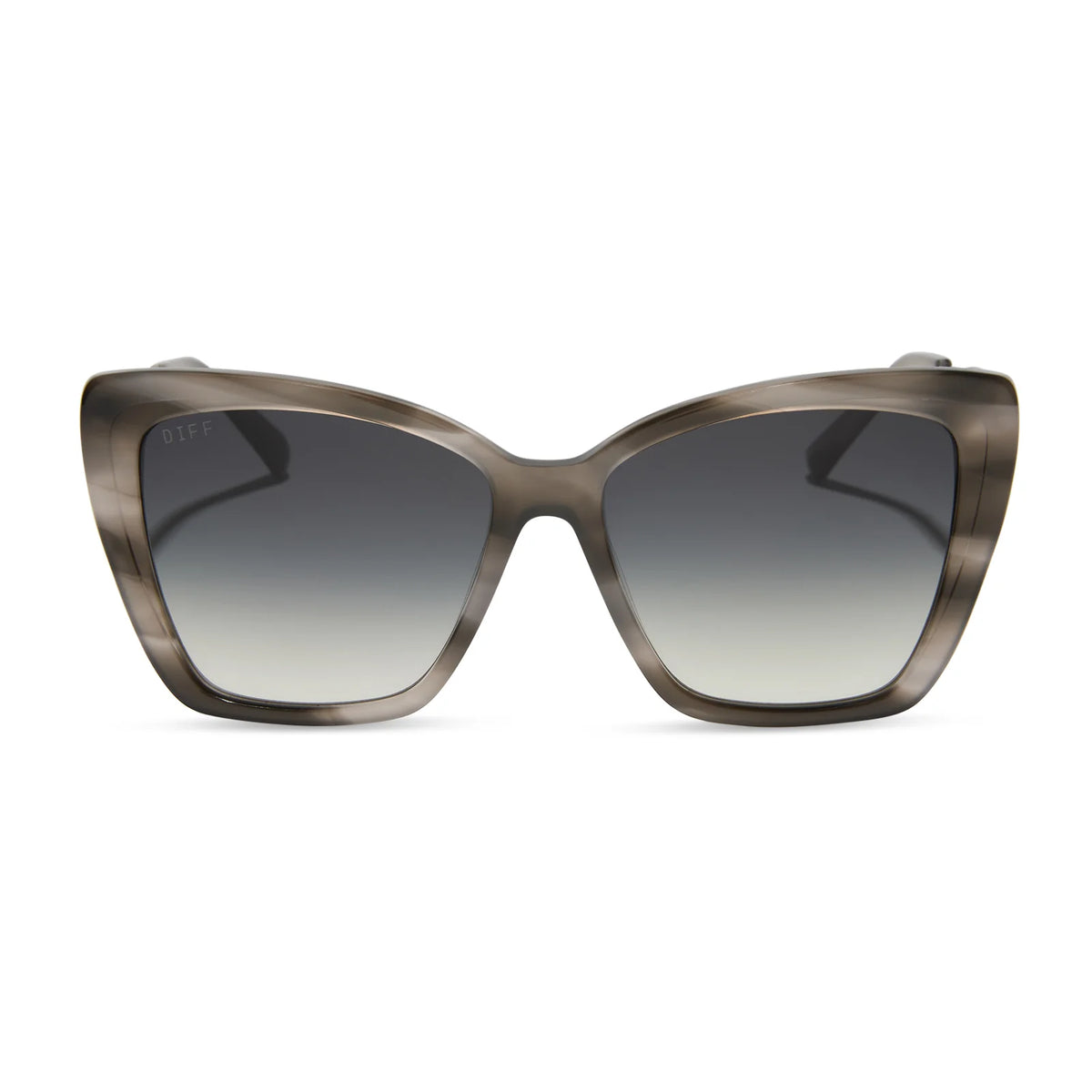 BECKY II - SMOKE MARBLE + GREY GRADIENT SUNGLASSES