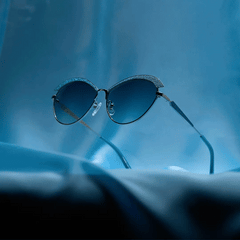 BIANCA BARCLAY - GLITTERY SIREN TEAL + SILVER + TEAL TO GREY SUNGLASSES