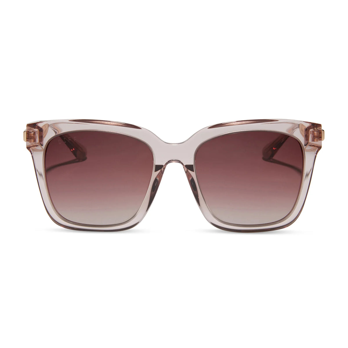 BELLA - LIGHT PINK CRYSTAL + WINE GRADIENT SUNGLASSES