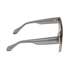 GEORGIE - BLACK SMOKE + VINTAGE ROSE CRYSTAL OMBRE + MAUVE + SILVER FLASH SUNGLASSES