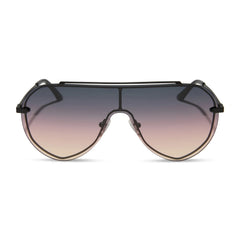 IMANI - BRUSHED BLACK + TWILIGHT GRADIENT SUNGLASSES